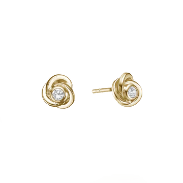 Aagaard 8 kt. knude-ørestikker m. zirkonia