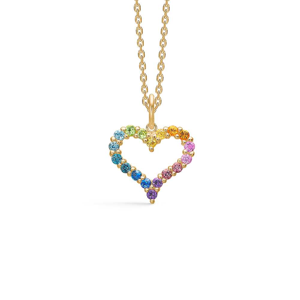 Mads Z Tender Heart Rainbow 14 kt vedhæng m. ægte ædelsten