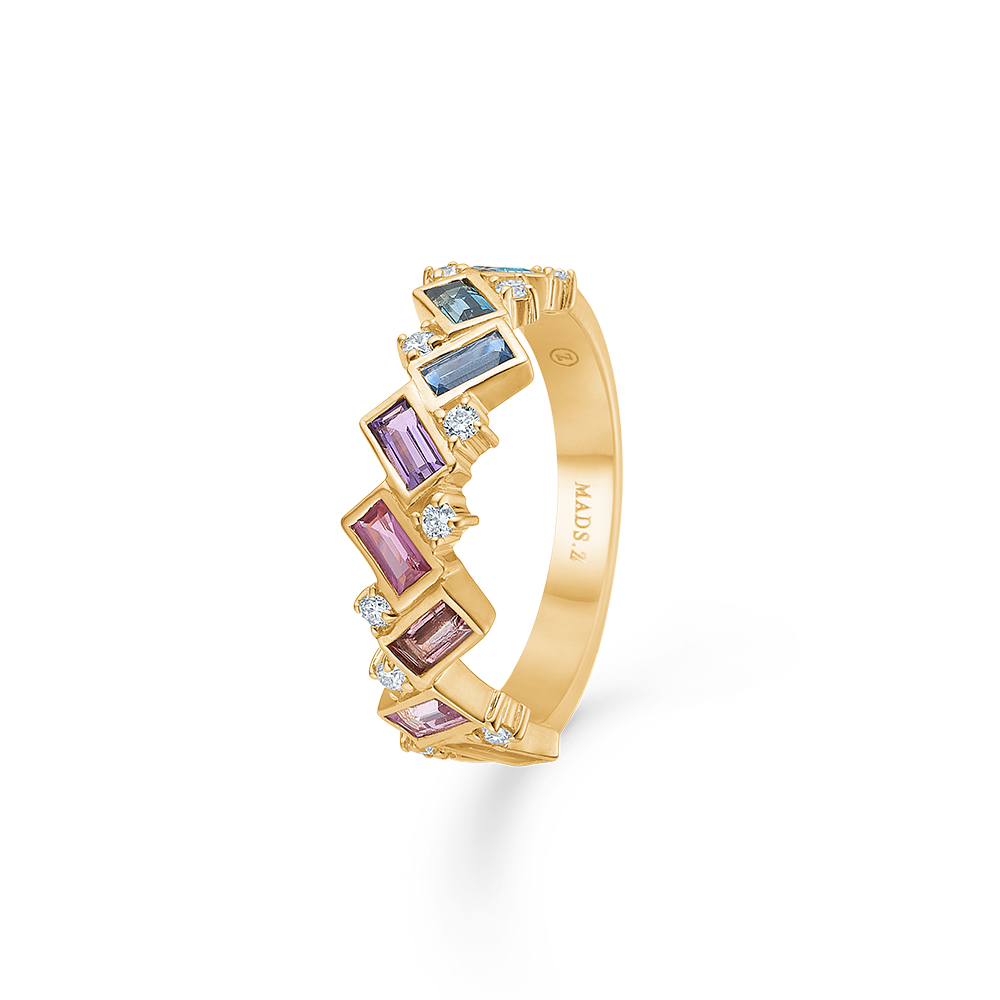 Mads Z Columbine 14 kt ring m. ægte sten og diamanter