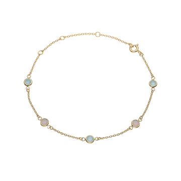 Aagaard armbånd m. pink & blå agat