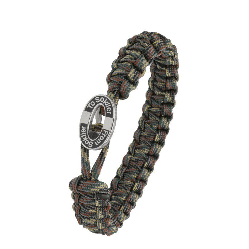 From Soldier to Soldier armbånd m. sølv lås m. sort tekst