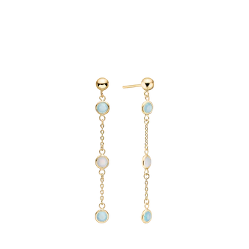 Aagaard ørehængere m. pink & blå agat