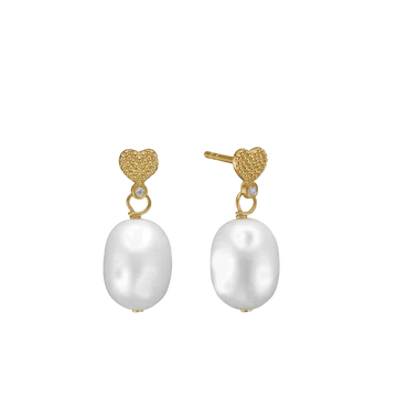 Aagaard barokperle ørehænger m. zirkonia