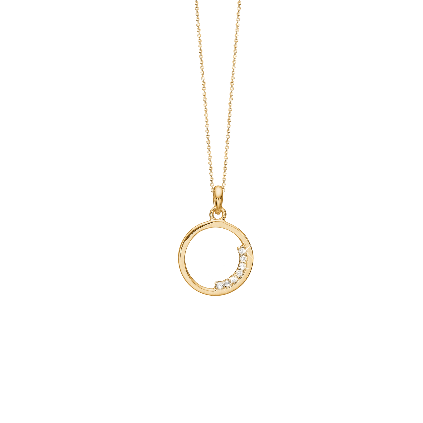 Aagaard 14kt cirkel vedhæng m.kæde
