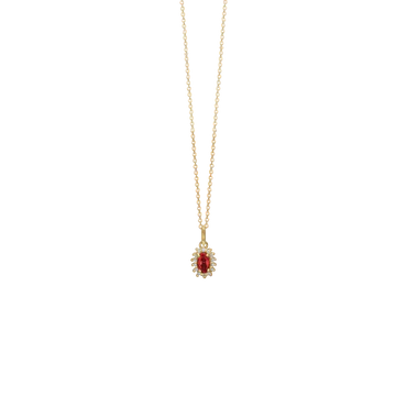 Aagaard 8 kt. guldhalskæde m. rubin