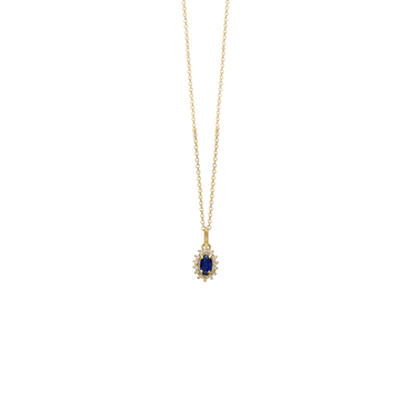 Aagaard 8 kt. guldhalskæde m. safir