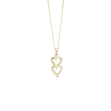 Aagaard 8 kt. guld halskæde m. 2 hjerter