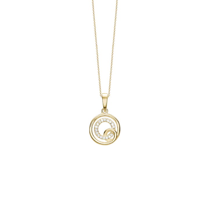 Aagaard 8 kt. hvirvelvinds halskæde m. zirkonia