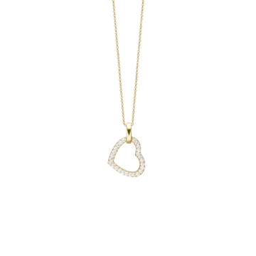 Aagaard Heart forgyldt halskæde m. zirkonia