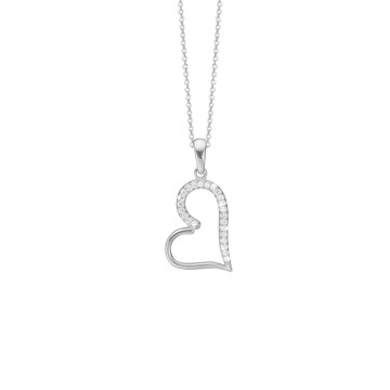 Aagaard halskæde med hjerte og zirkonia