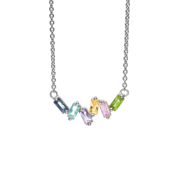 Aagaard halskæde m. farvede zirkonia