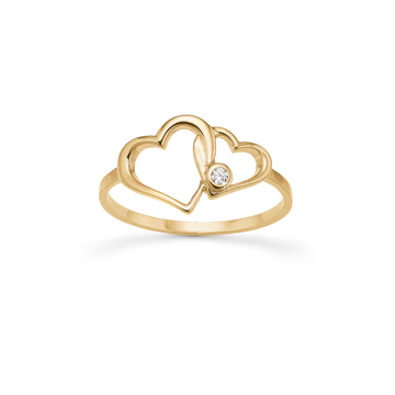 Aagaard 8 kt. hjerte ring m. labgrown diamant