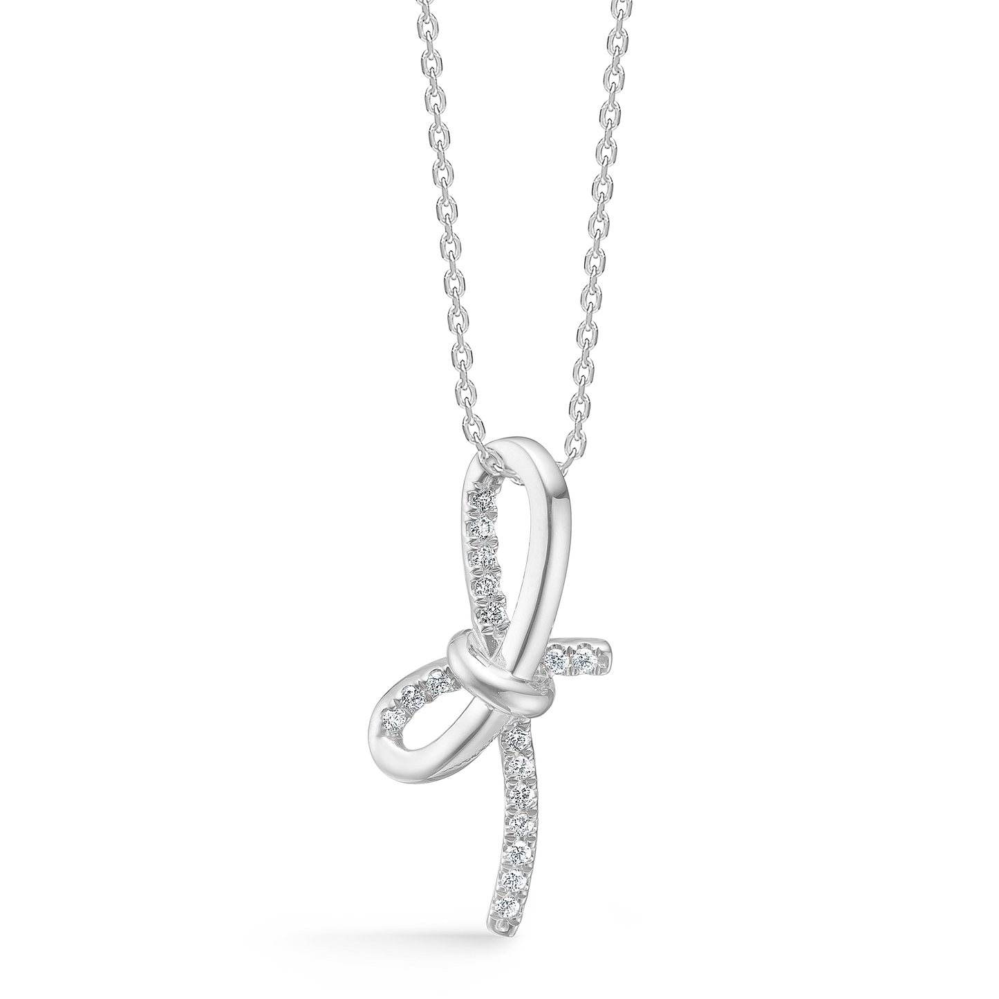 Mads Z Miss Butterfly sølv halskæde m. hvide topas