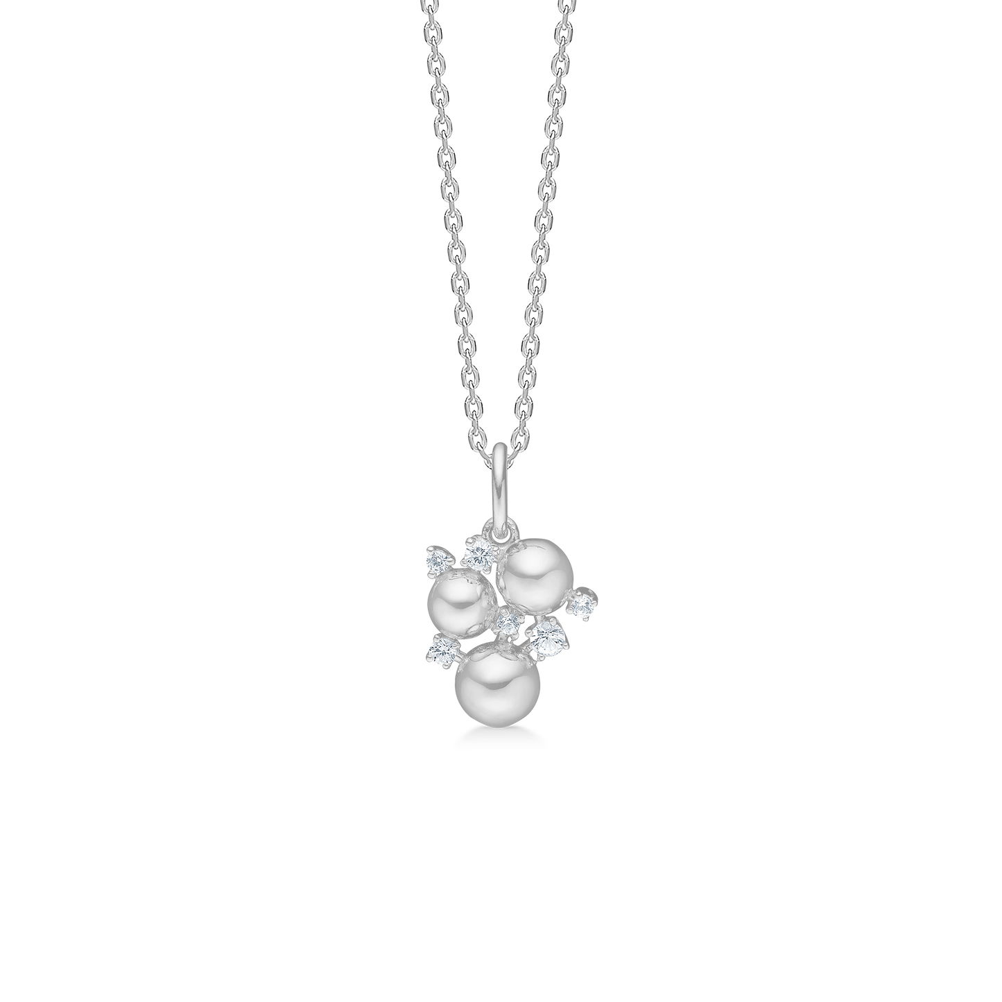 Mads Z Champagne sølv halskæde m. hvide topas