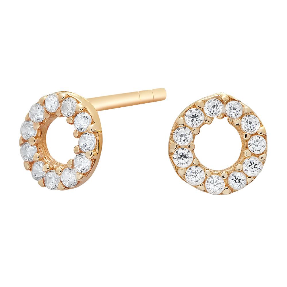 8kt. guldørestikker cirkel m zirkorier