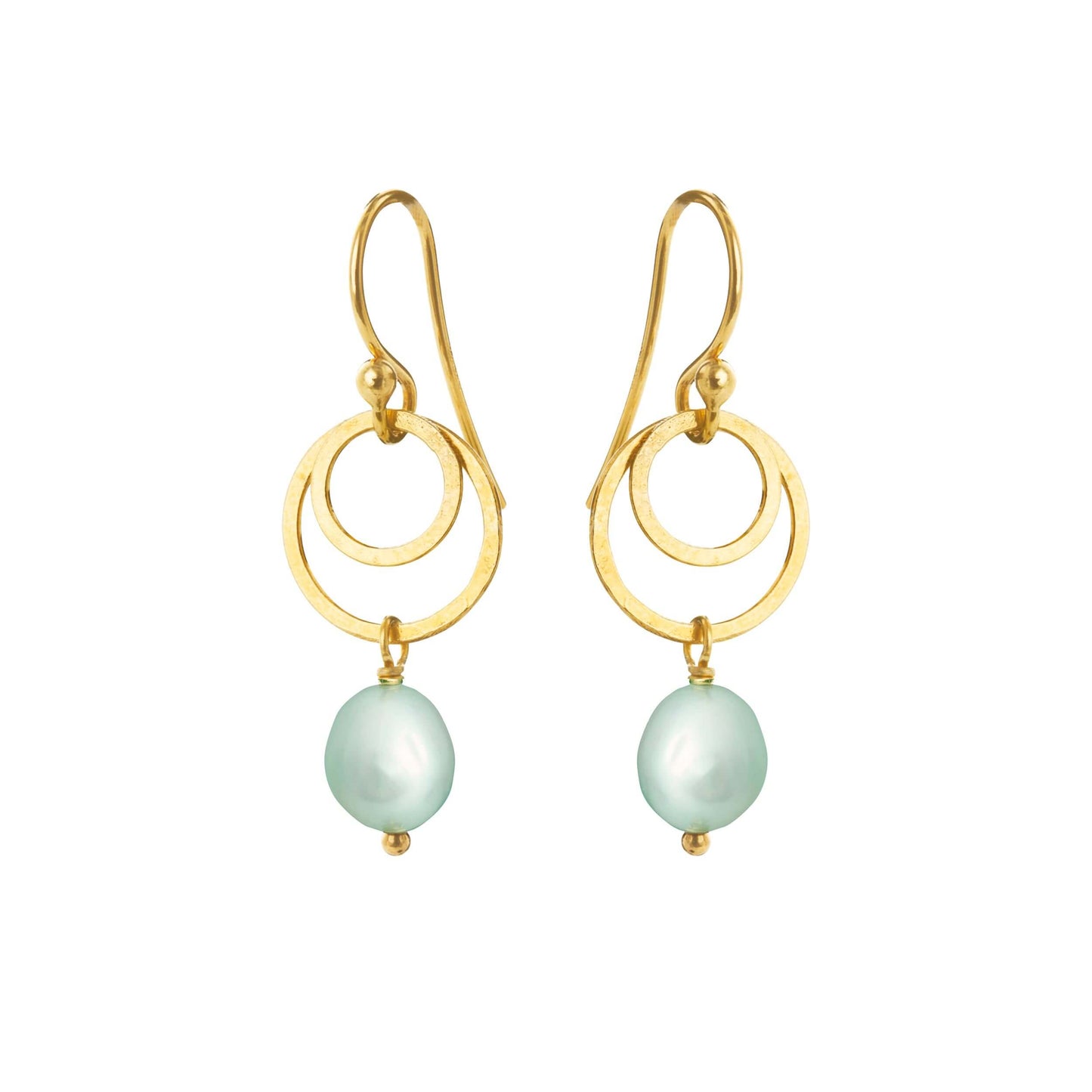 Susanne Friis Bjørner - Ørering med mintgrøn ferskvandsperle