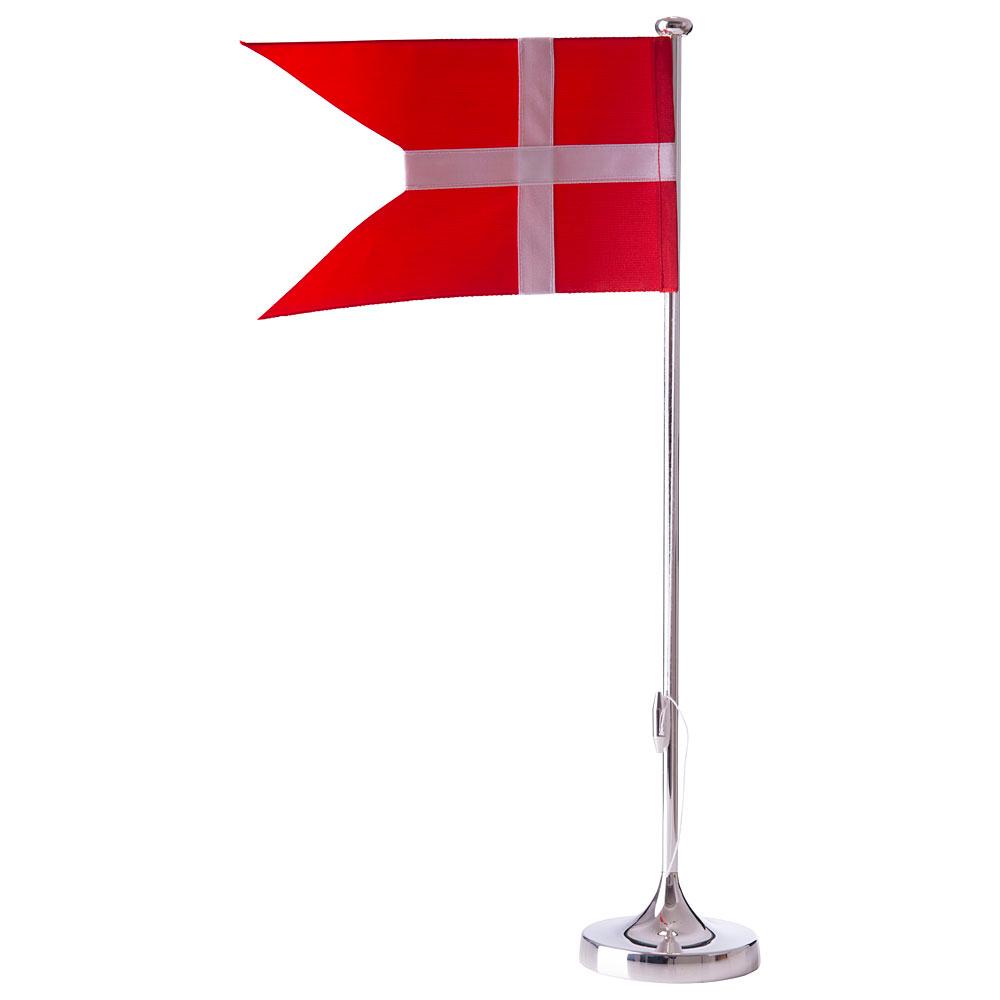 NOA Forsølvet flagstang m. rund fod, 40 cm