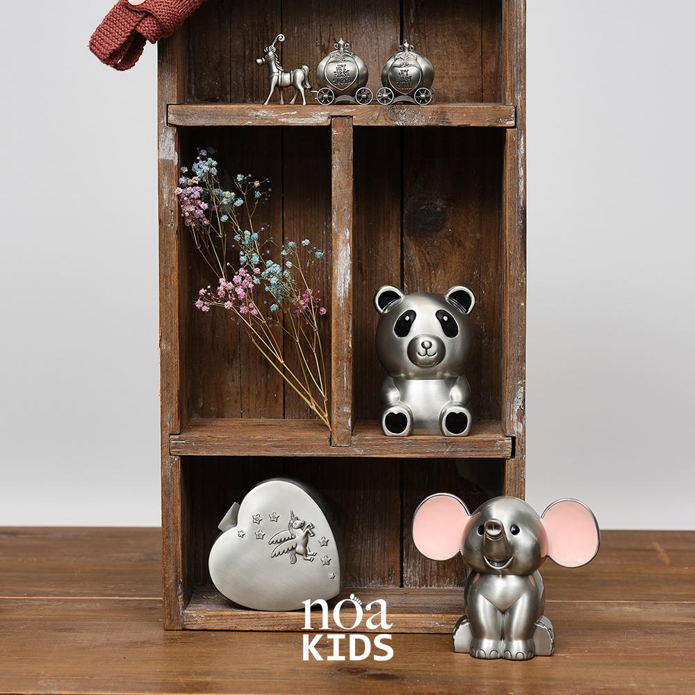 NOA fortinnet elefant lyserød/blå ører