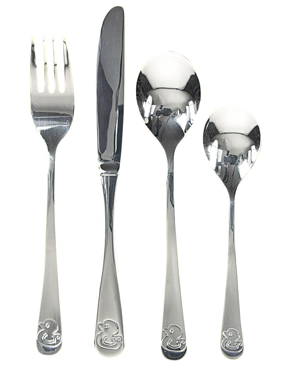 NOA bestik i rustfrit stål m. ande motiv