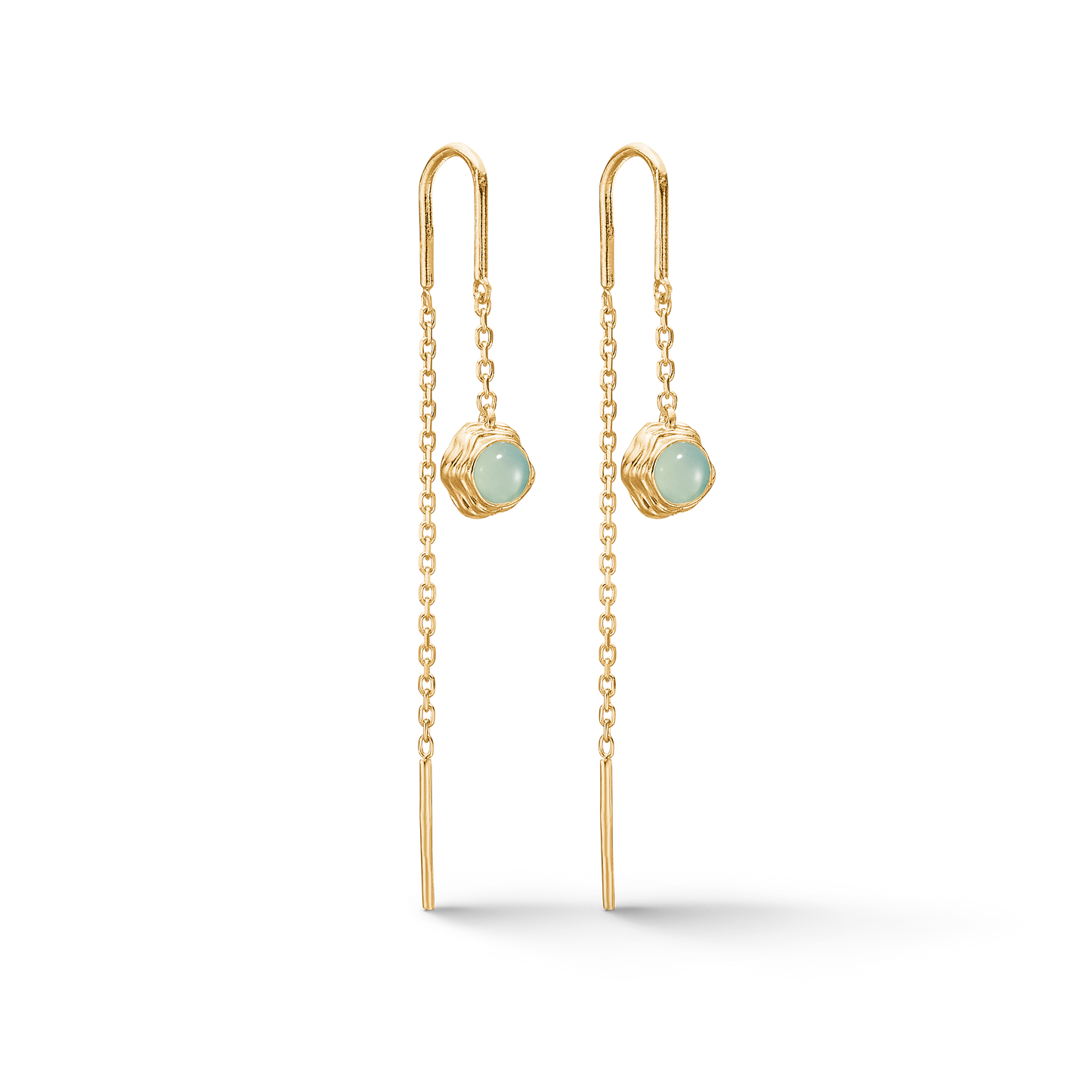 Studio Z Endless waves ørehængere i forg. sølv m. grøn zirkonia