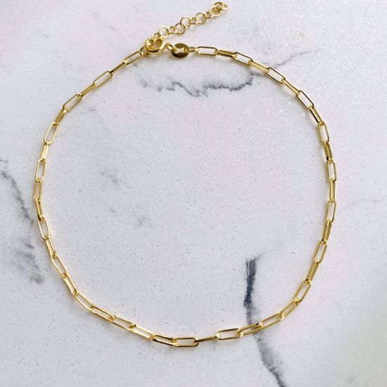 Guld & Sølv Design ankelkæde i ægte sølv 925