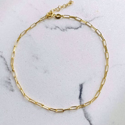 Guld & Sølv Design ankelkæde i ægte sølv 925