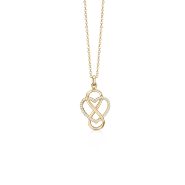 Aagaard halskæde m. hjerte/evighedstegn i 8 kt guld