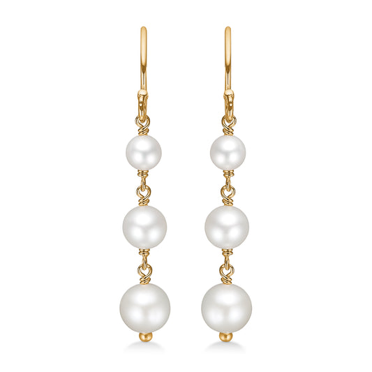 Mads Z Treasure 14 kt guld øreringe m. kulturperler