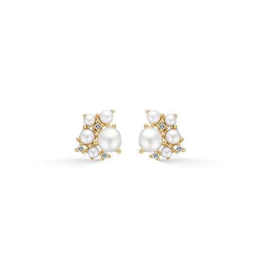 Mads Z Diamond Cloud 14 kt øreringe m. kulturperler og diamanter