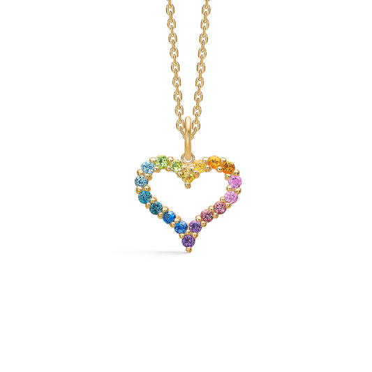 Mads Z Tender Heart Rainbow 14 kt vedhæng m. ægte ædelsten