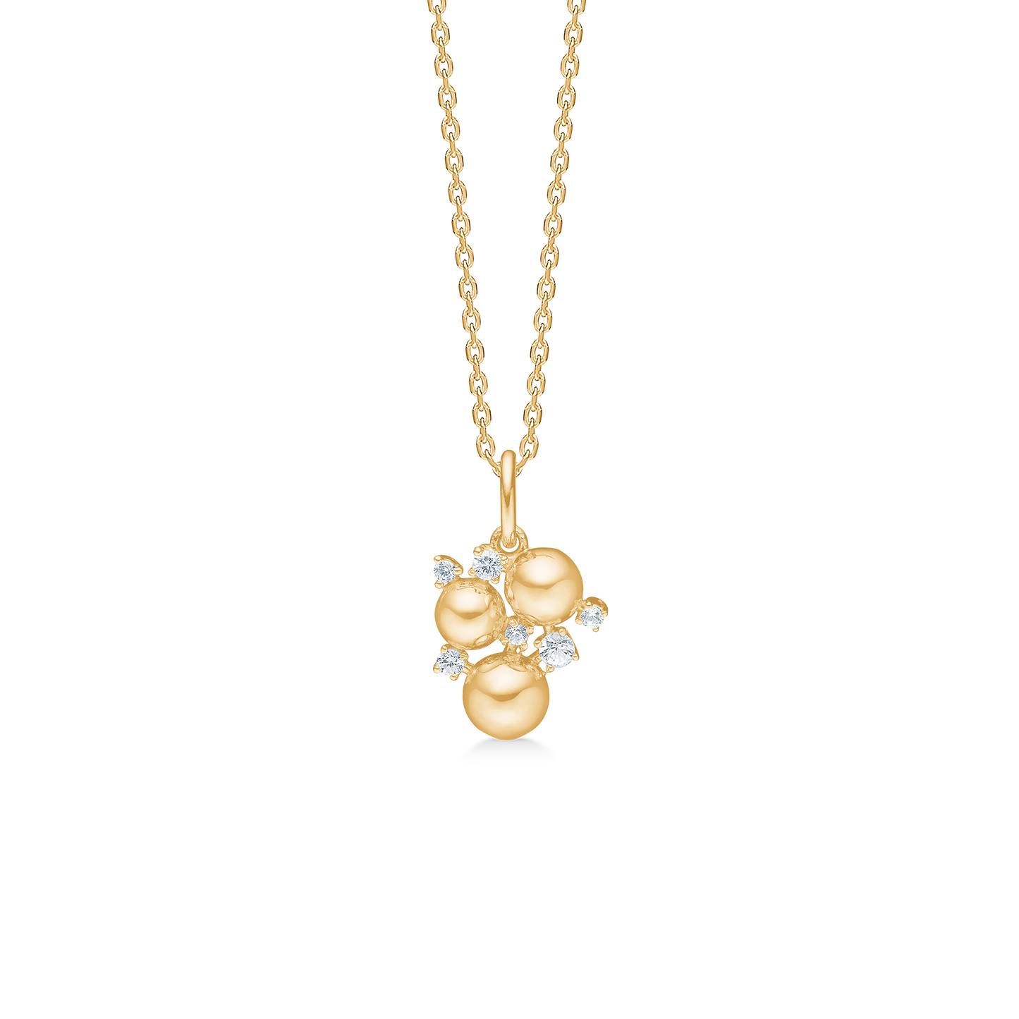 Mads Z Champagne vedhæng i 14 kt. guld m. safirer