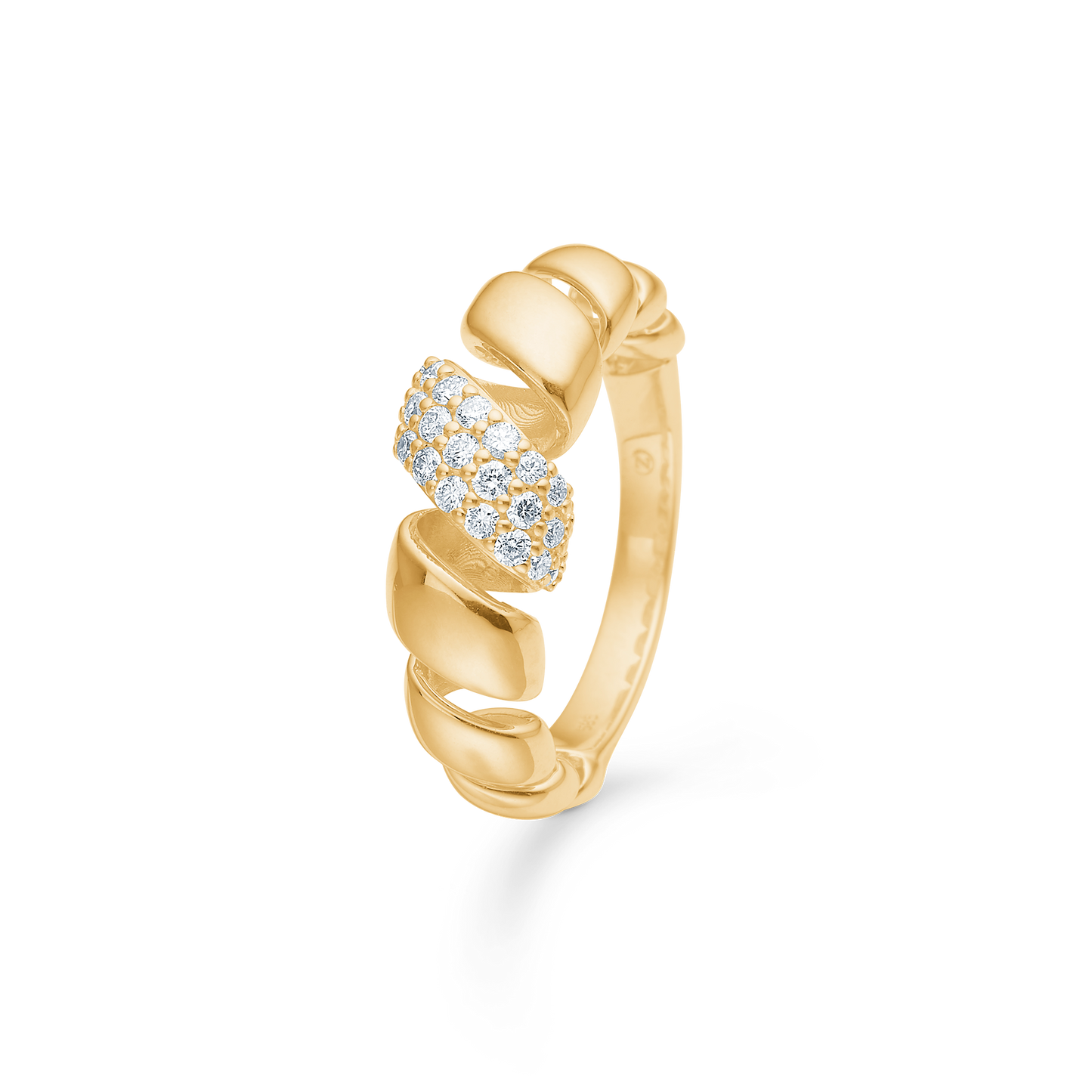 Mads Z Swirl w. Diamond 14 kt guld ring m. brillianter