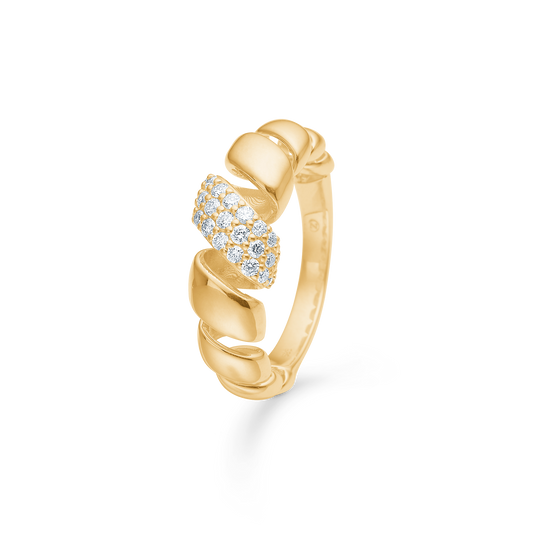 Mads Z Swirl w. Diamond 14 kt guld ring m. brillianter
