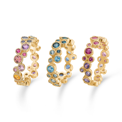 Mads Z Luxury Rainbow (rød/lilla) 14 kt ring m. ædelsten