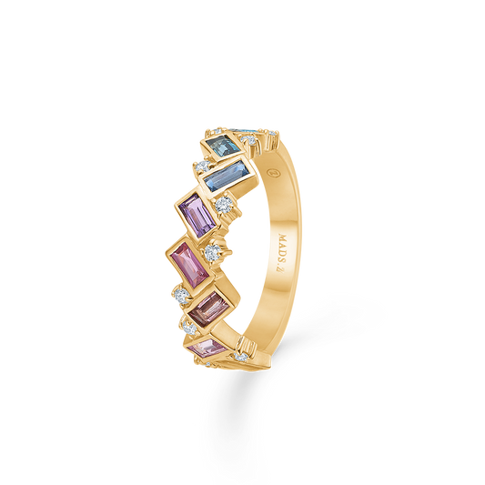 Mads Z Columbine 14 kt ring m. ægte sten og diamanter