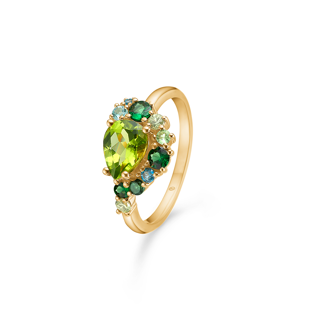 Mads Z Four Seasons - Spring 14 kt guld ring m. ægte sten