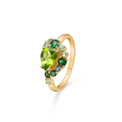 Mads Z Four Seasons - Spring 14 kt guld ring m. ægte sten