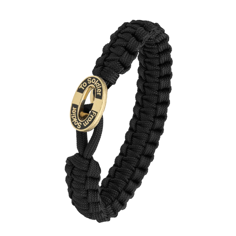 From Soldier to Soldier armbånd m. forg lås m. sort tekst