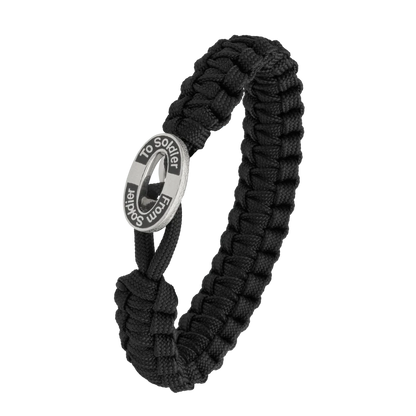 From Soldier to Soldier armbånd m. sølv lås m. sort tekst