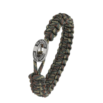 From Soldier to Soldier armbånd m. sølv lås m. sort tekst