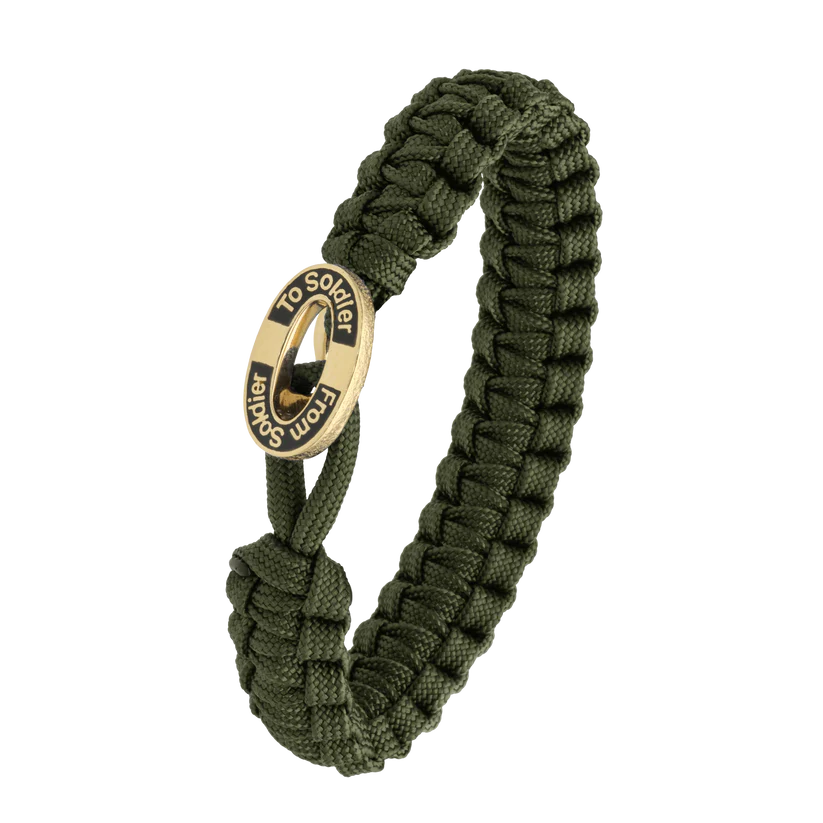 From Soldier to Soldier armbånd m. forg lås m. sort tekst