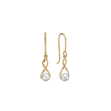 Aagaard ørehængere med ferskvandsperle i 8kt rødguld