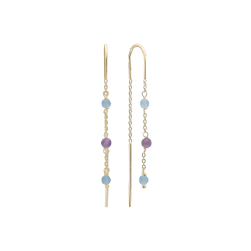 Aagaard ørehænger m. ametyst og blå quartz