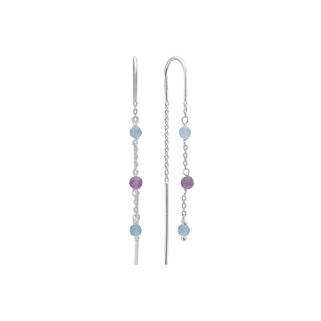 Aagaard ørehænger m. ametyst og blå quartz