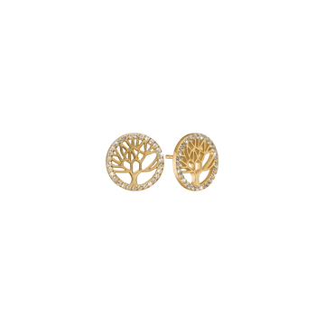 Aagaard runde ørestikker af livets træ med zirkonia