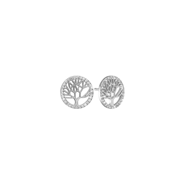 Aagaard runde ørestikker af livets træ med zirkonia