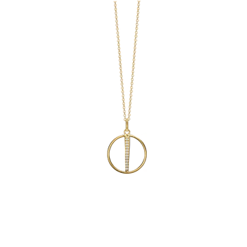 Aagaard 8 kt. rundt guld vedhæng med zirconia