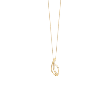 Aagaard halskæde i 8kt guld m. zirconia