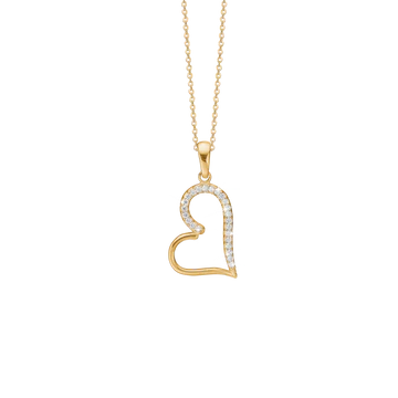 Aagaard halskæde med hjerte og zirkonia