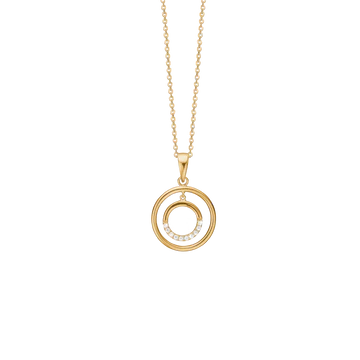 Aagaard halskæde dobb. cirkel m. klare sten